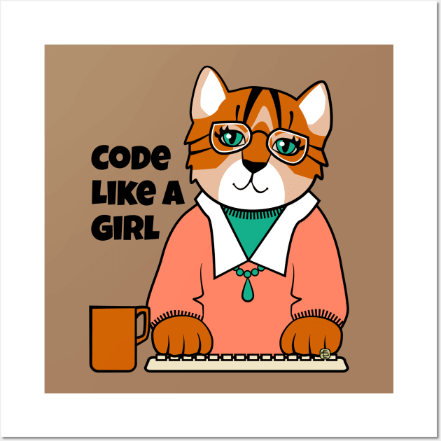 Code Like a Girl Wall Art by Sue Cervenka